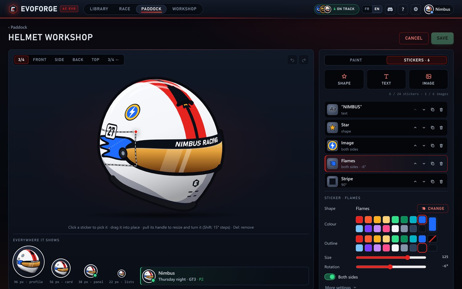 Paddock helmet workshop: patterns, colours and stickers
